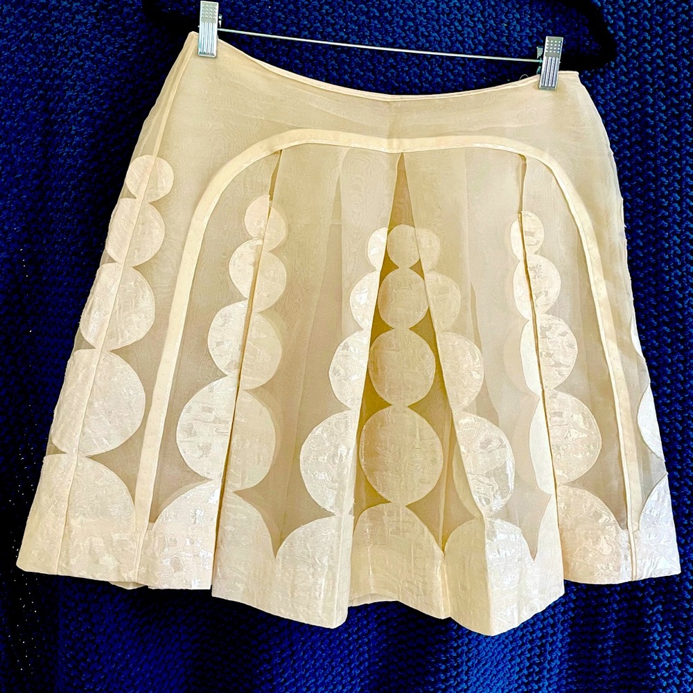 J Mendel Ivory Organza Skirt
